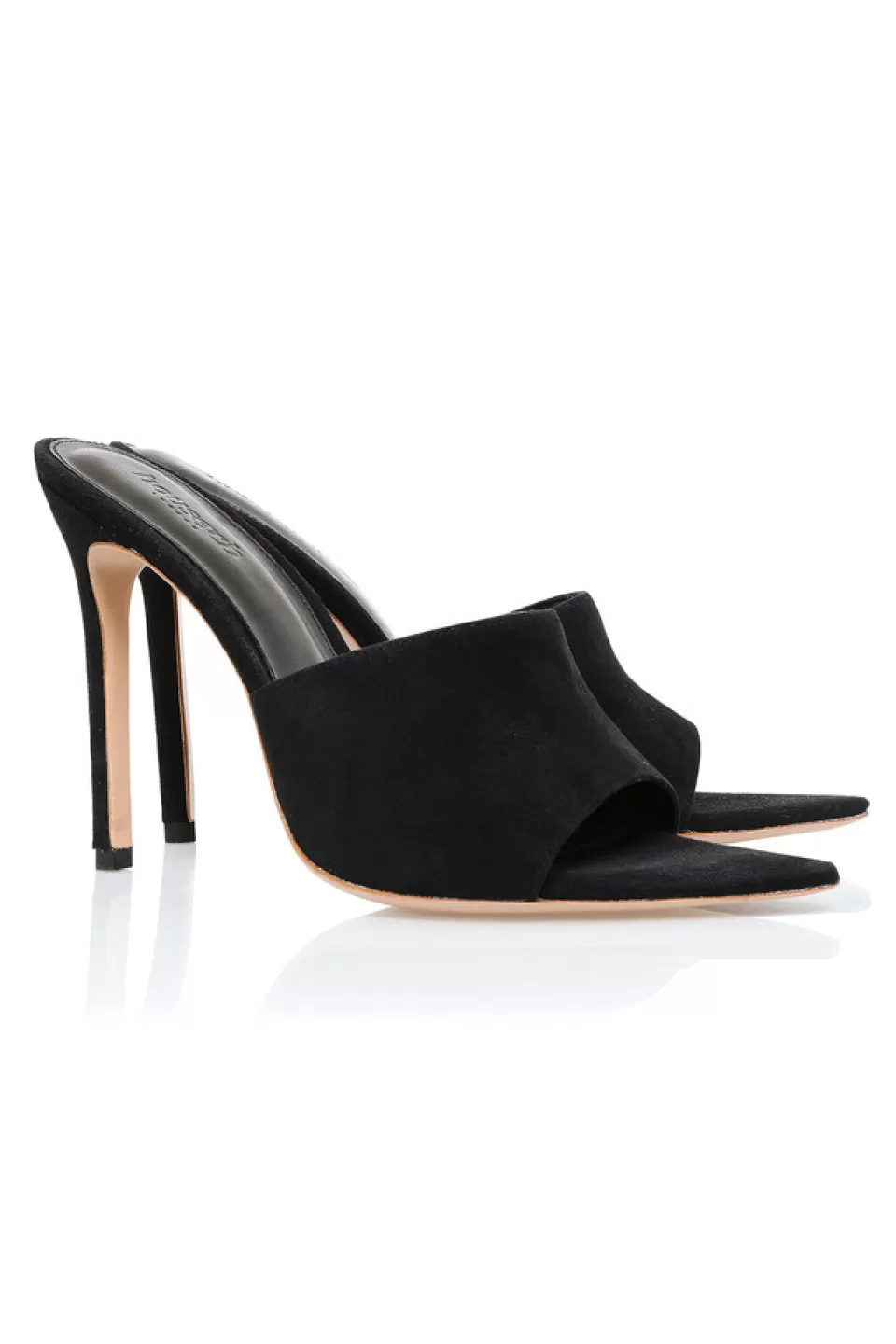 House of CB 'Andromeda' Black Suede Pointed Mule Flash Sale