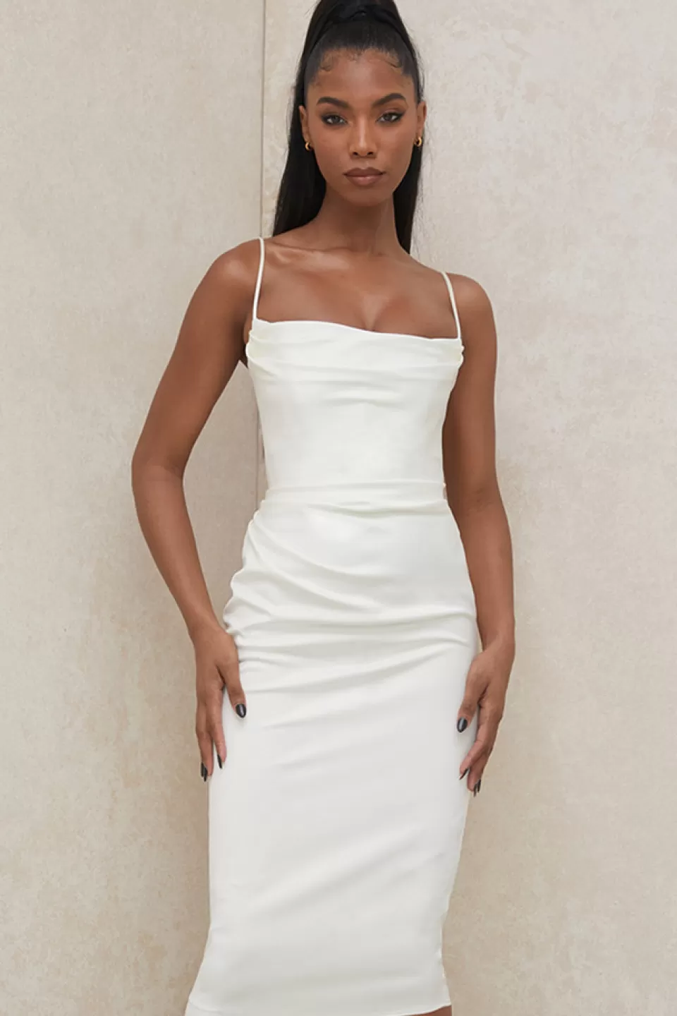 House of CB 'Anja' Ivory Satin Corset Dress Cheap