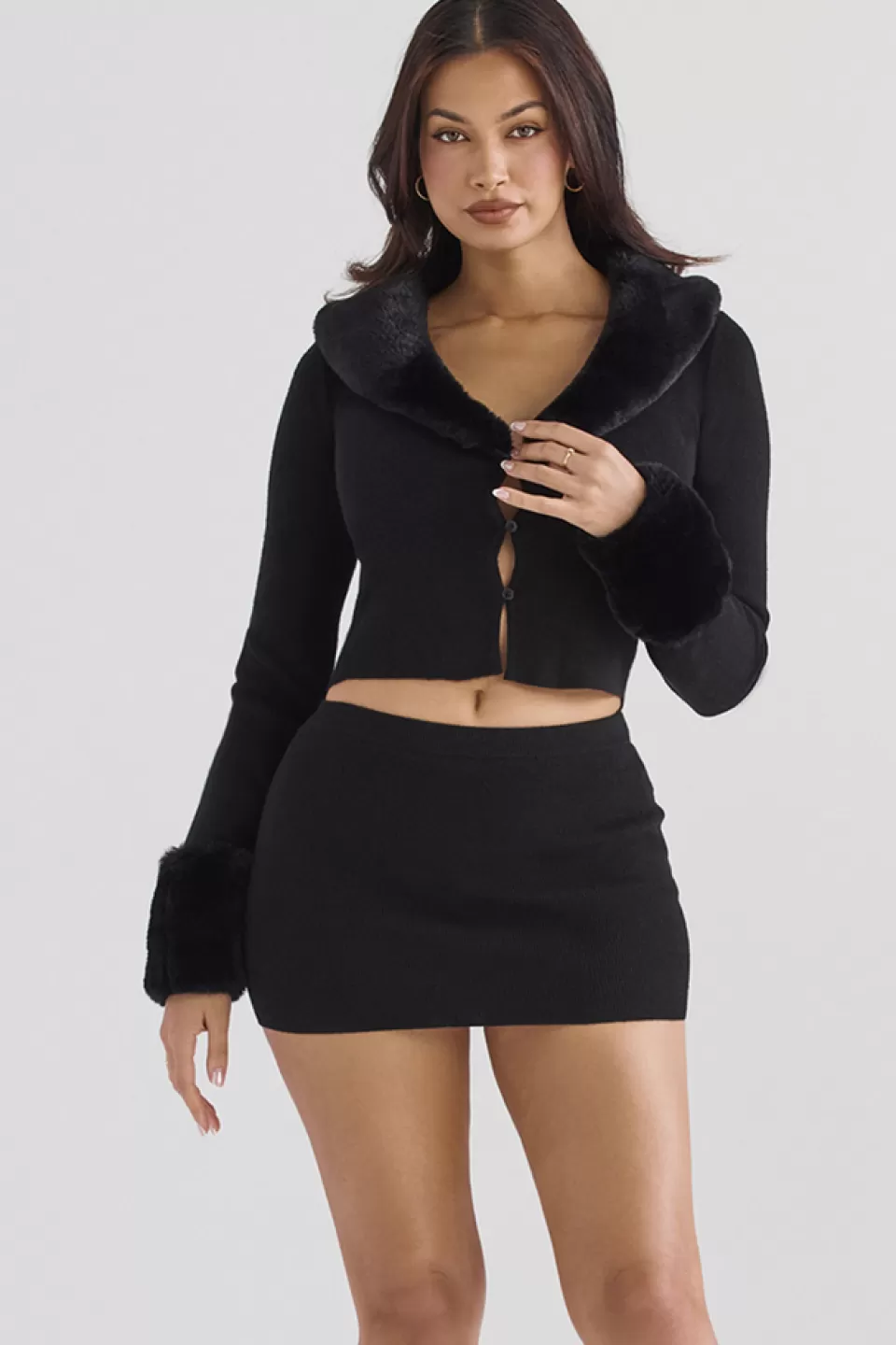 House of CB 'Avril' Black Cashmere Mini Skirt Best