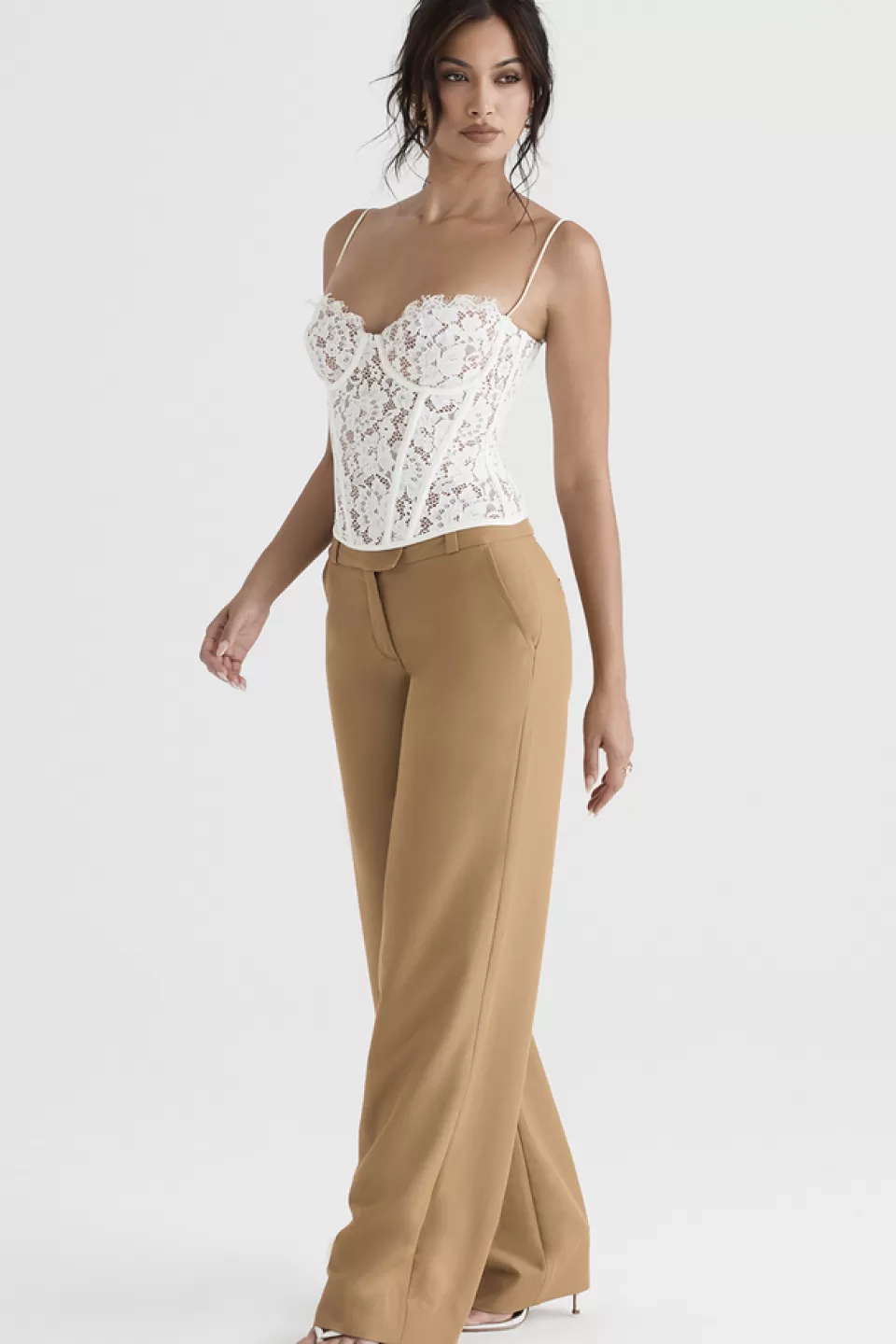 House of CB 'Cameron' Caramel Relaxed Tailored Trousers Sale