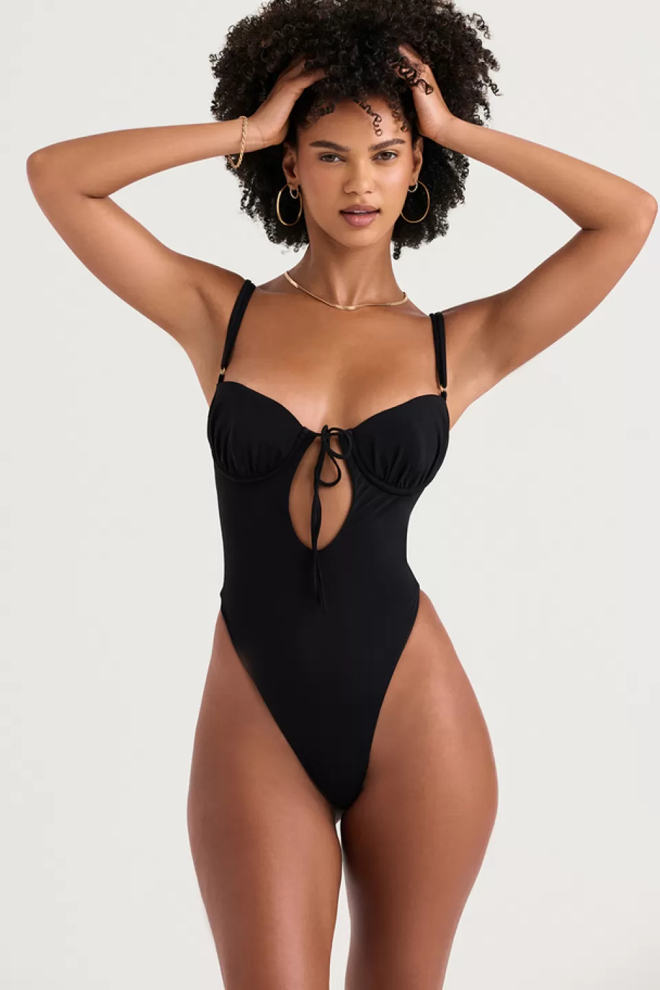 House of CB 'Cannes'   Black Cutout Swimsuit Discount