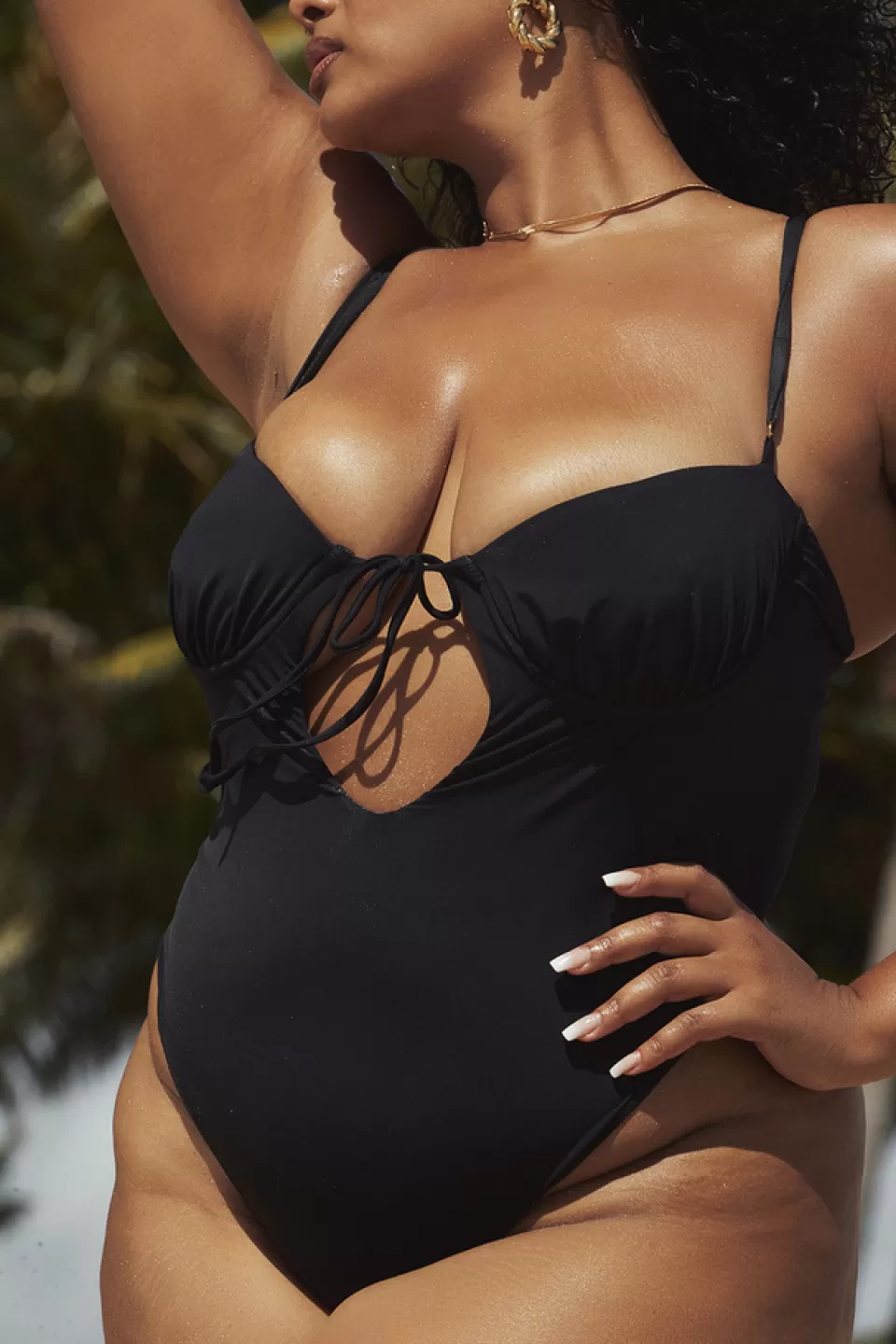 House of CB 'Cannes'   Black Cutout Swimsuit Discount