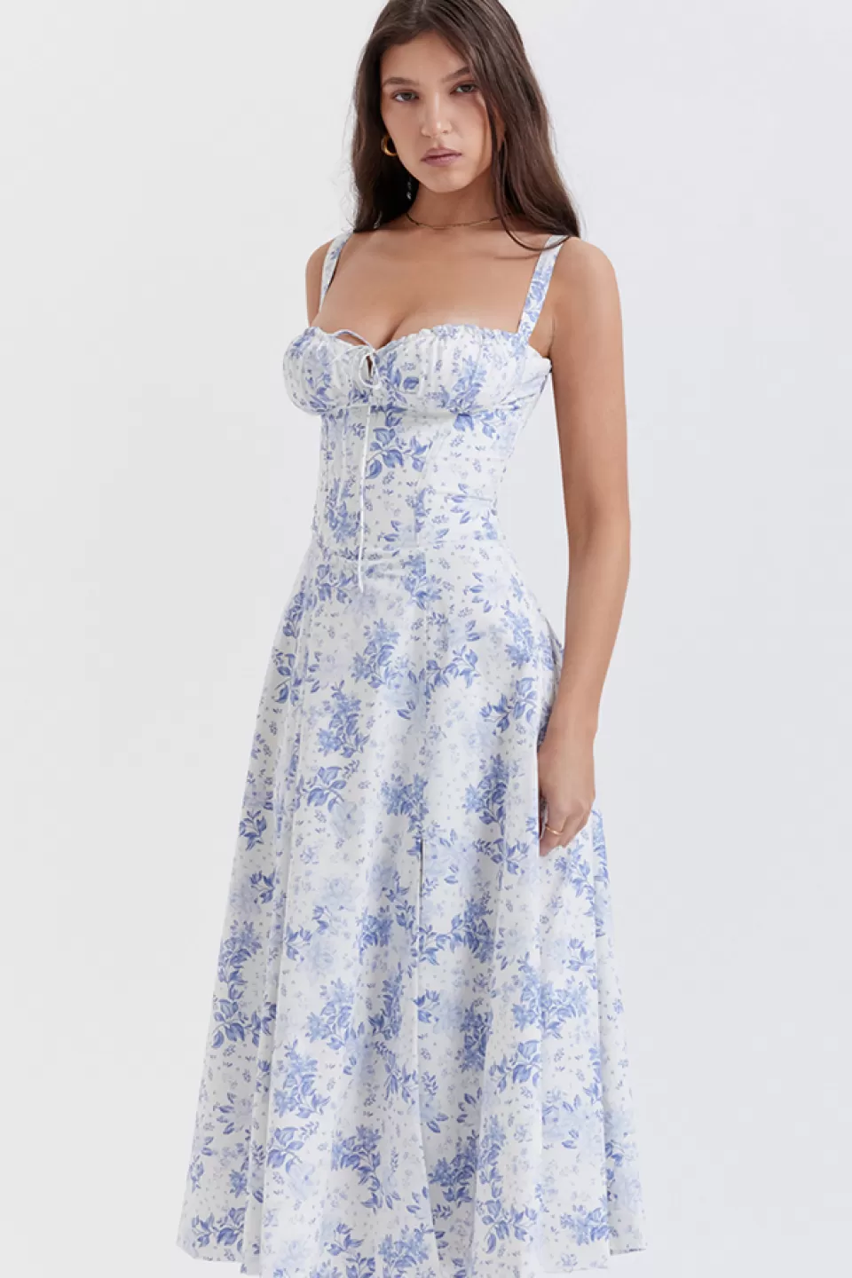 House of CB 'Carmen' Blue Print Bustier Sundress Store