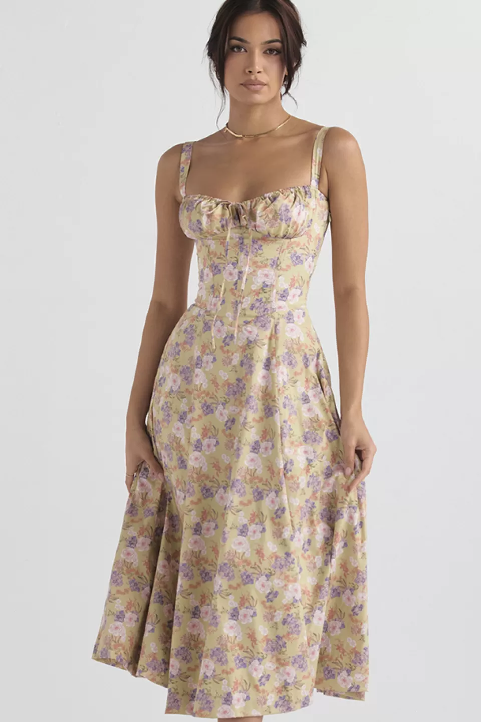 House of CB 'Carmen' Peony Print Bustier Sundress Cheap