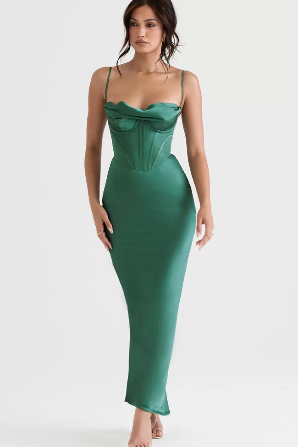 House of CB 'Charmaine' Forest Corset Maxi Dress Outlet