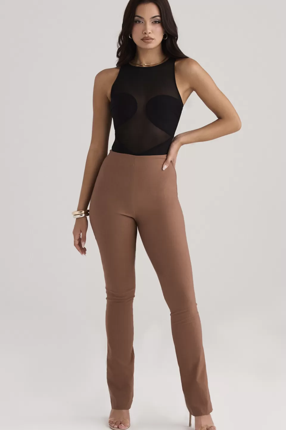 House of CB 'Chiara' Black Sleeveless Bandage Bodysuit Flash Sale