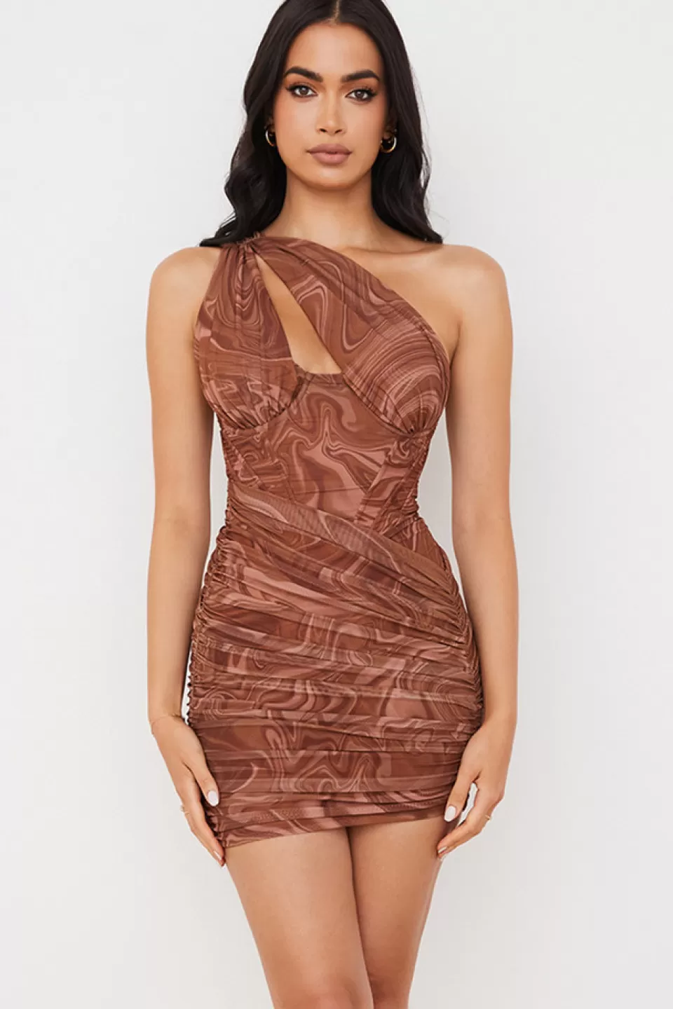 House of CB 'Clementine' Swirl Print Cut Out Mini Dress Cheap