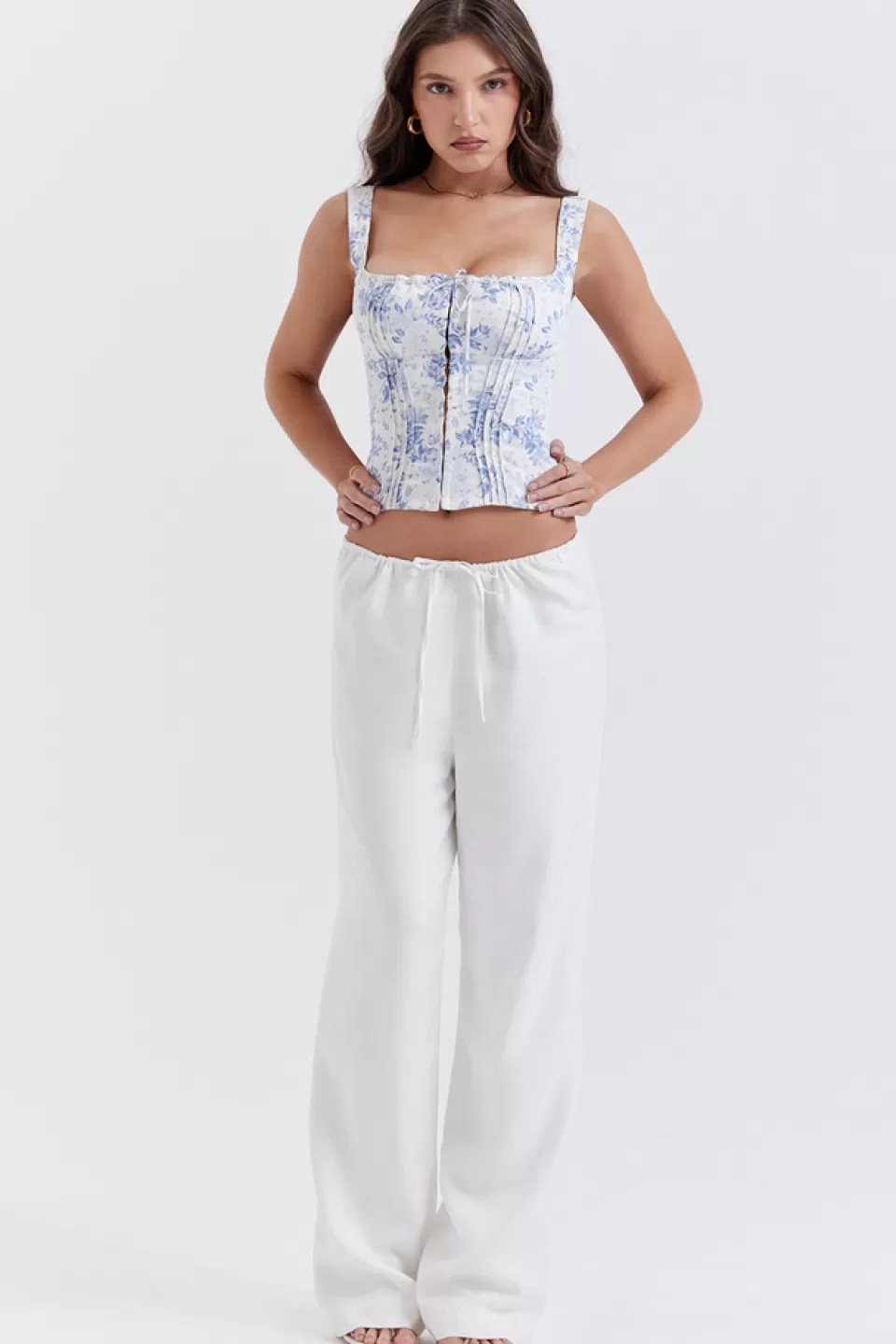 House of CB 'Cleo' Ivory Linen Mix Trousers Shop