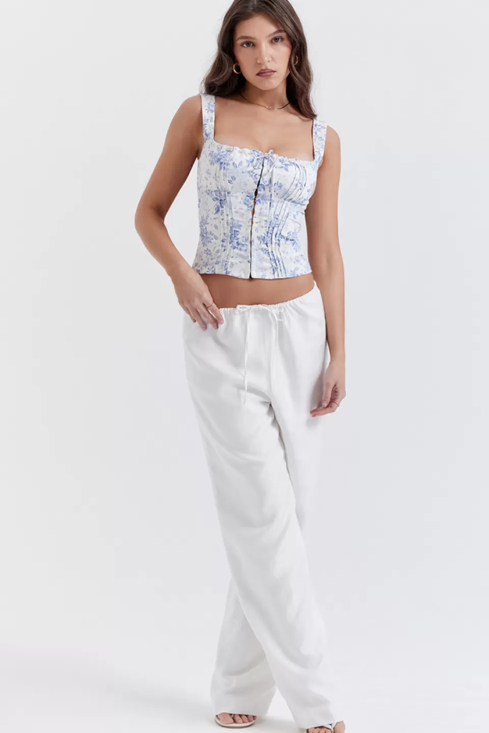 House of CB 'Cleo' Ivory Linen Mix Trousers Shop