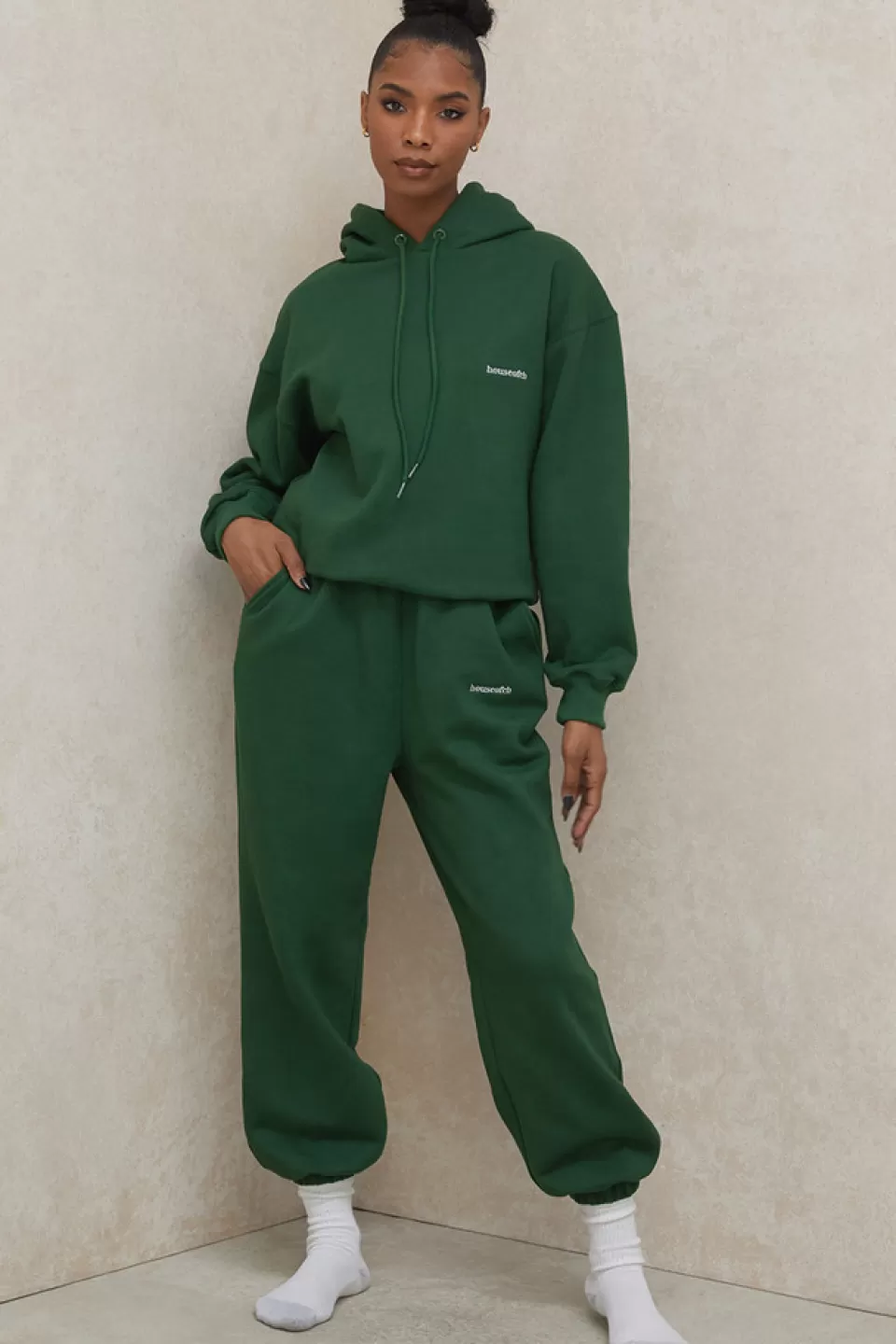 House of CB 'Cloud' Green Brushback Jogging Trousers Best Sale