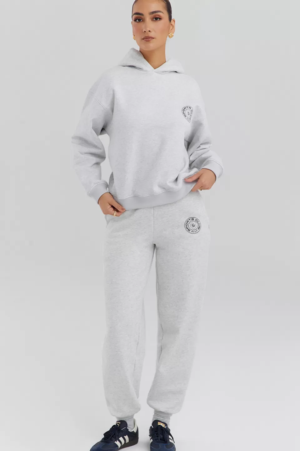 House of CB 'Coast' Light Grey Marl Fleece Back Jogging Trousers Online