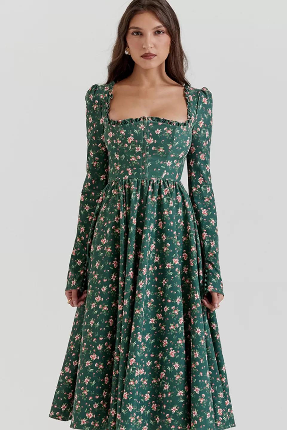 House of CB 'Delia' Green Floral Print Midi Dress Shop