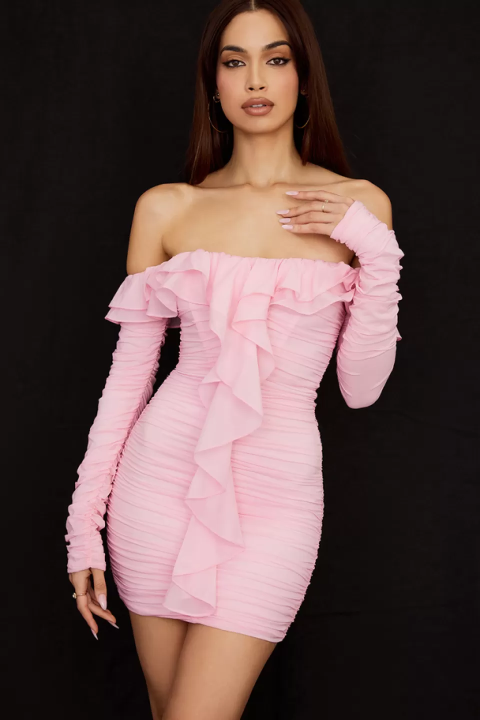 House of CB 'Eliza' Real Silk Fairy Pink Mini Dress Store