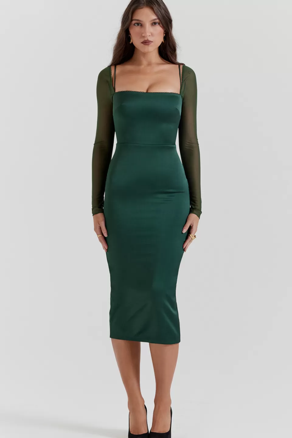 House of CB 'Ellica' Emerald Green Midi Dress Outlet