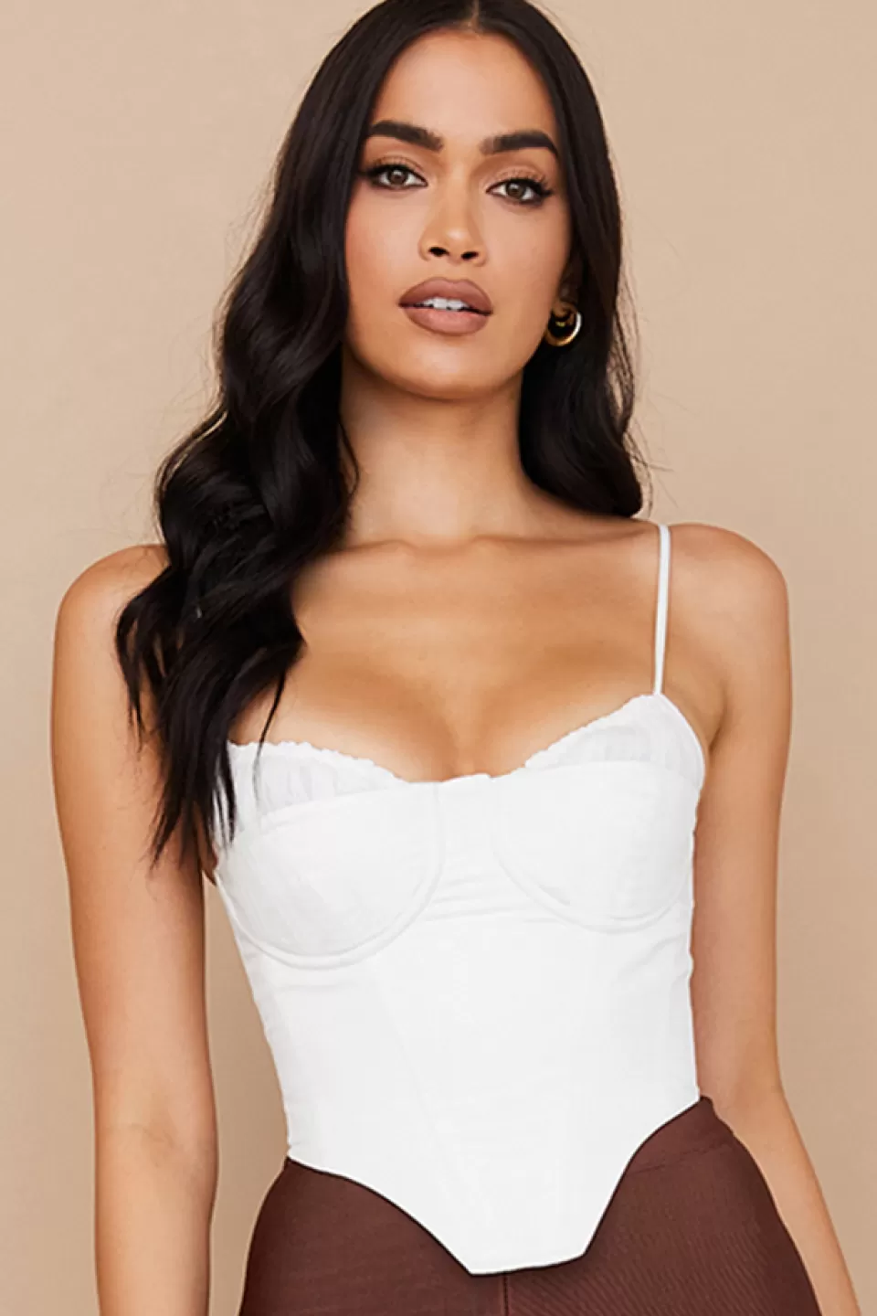 House of CB 'Emiliana' White Gathered Corset Best Sale