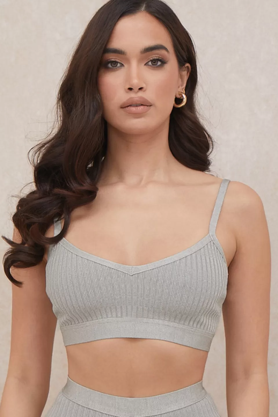 House of CB 'Evie' Grey Marl Bandage Bralette Best Sale