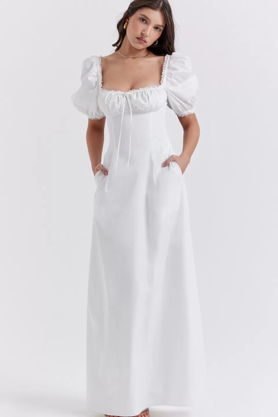 House of CB 'Felizia' White Puff Sleeve Sundress Best Sale