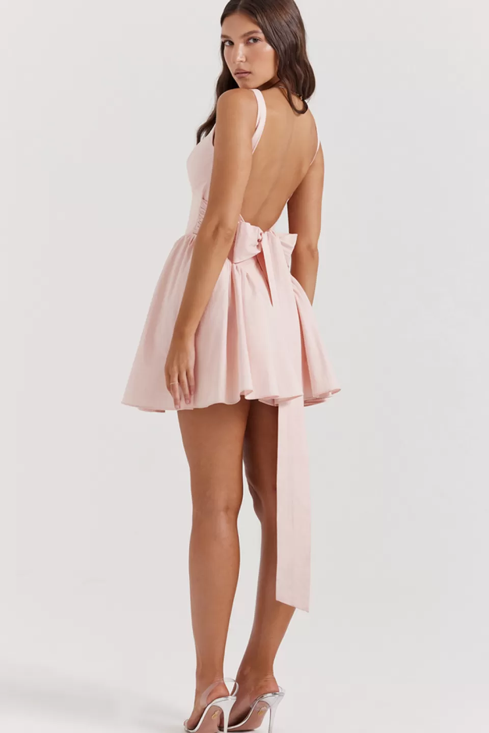 House of CB 'Florianne' Soft Peach Bow Mini Dress Cheap