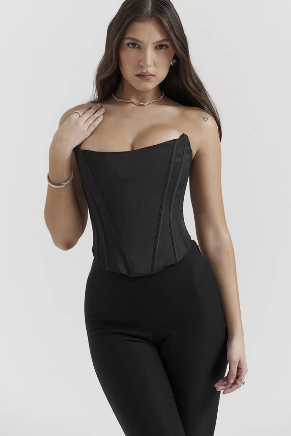 House of CB 'Genevieve' Black Lace Back Corset Discount