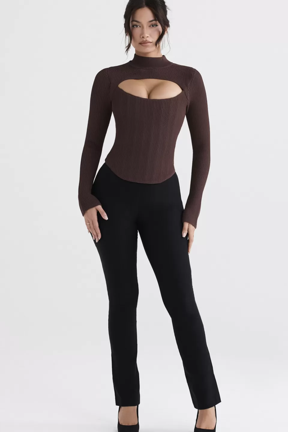 House of CB 'Georgina' Cocoa Knitted Corset Best Sale