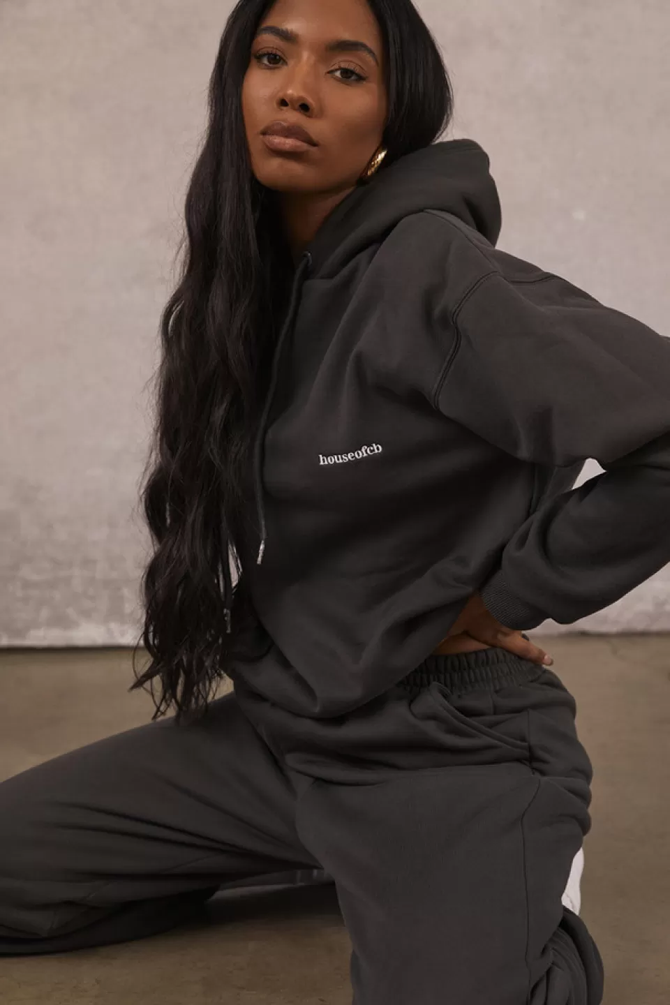 House of CB 'Halo' Charcoal Oversized Hoodie Fashion