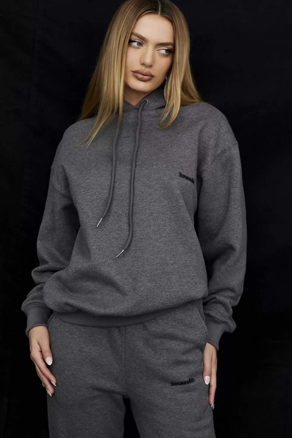 House of CB 'Halo' Dark Grey Oversized Hoodie Fashion