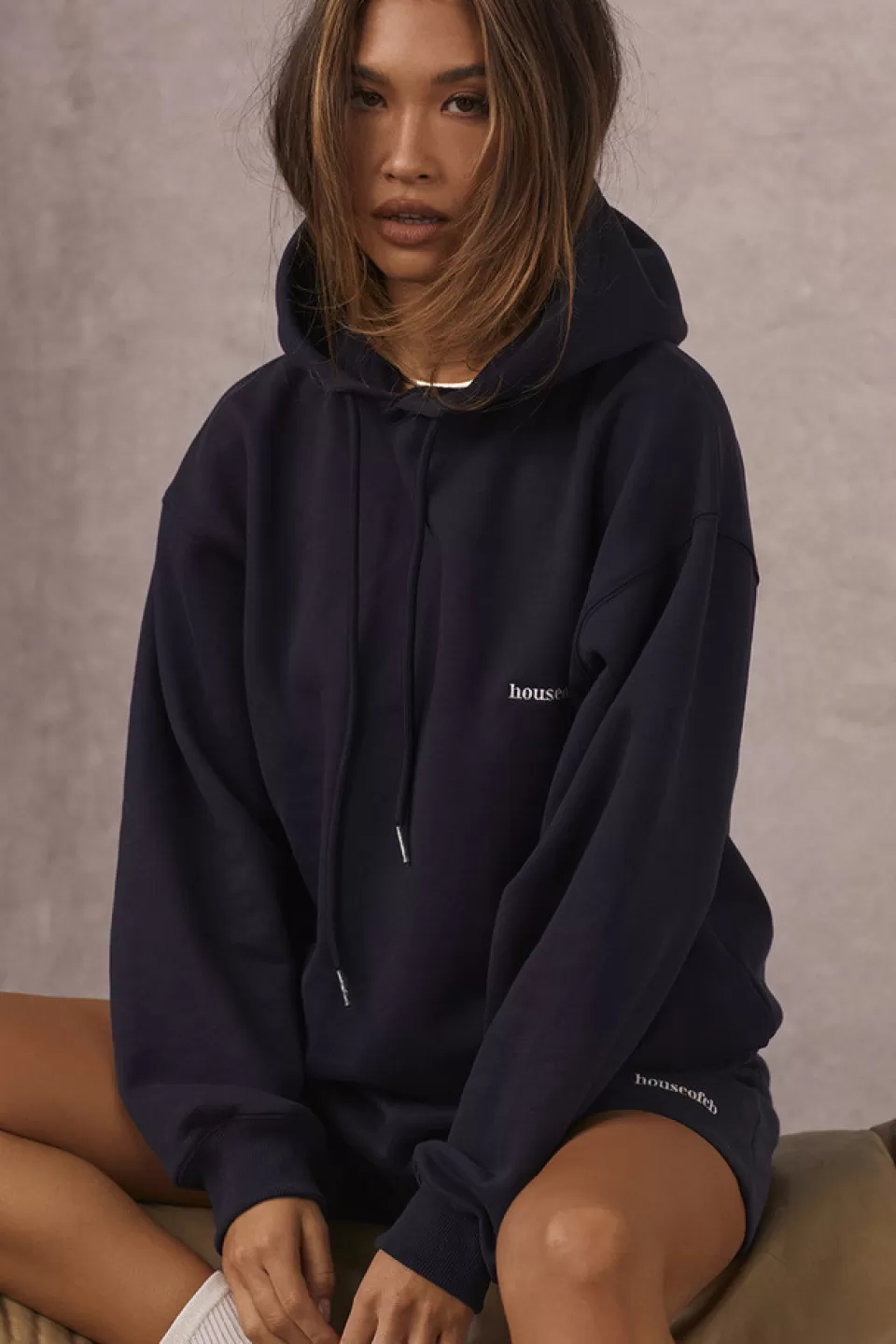 House of CB 'Halo' Navy Oversized Hoodie Cheap