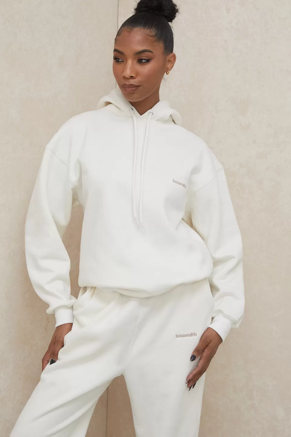 House of CB 'Halo' Off White Oversized Hoodie Discount