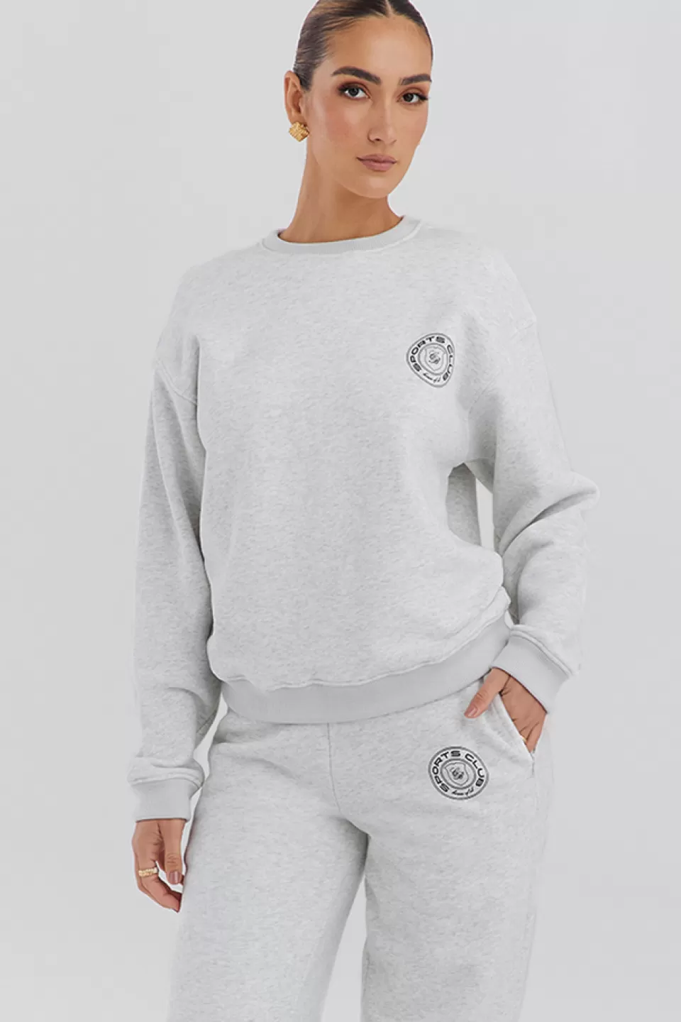 House of CB 'Haze' Light Grey Marl Crew Neck Sweatshirt Shop