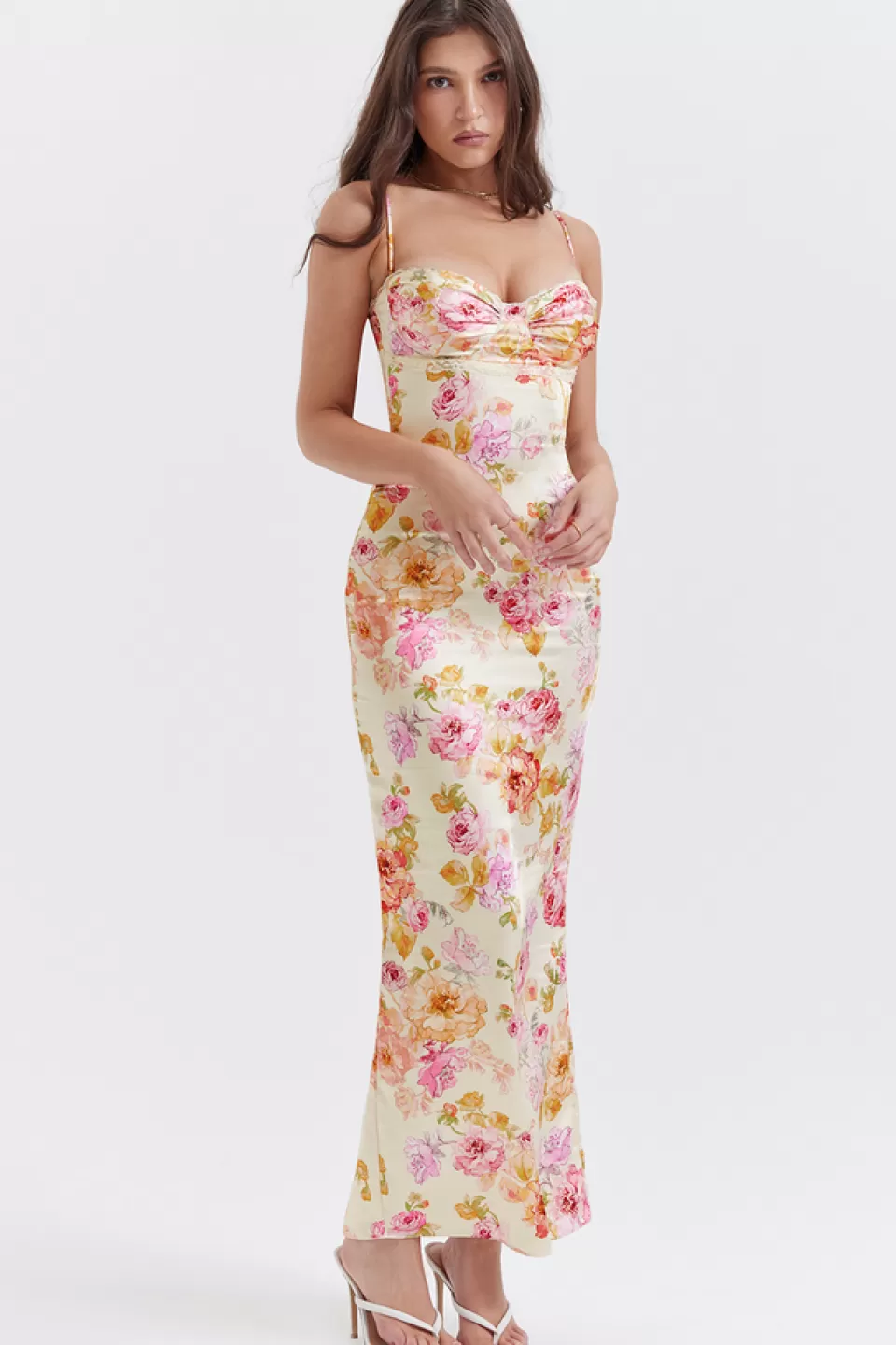 House of CB 'Josefina' Ivory Floral Maxi Dress Sale