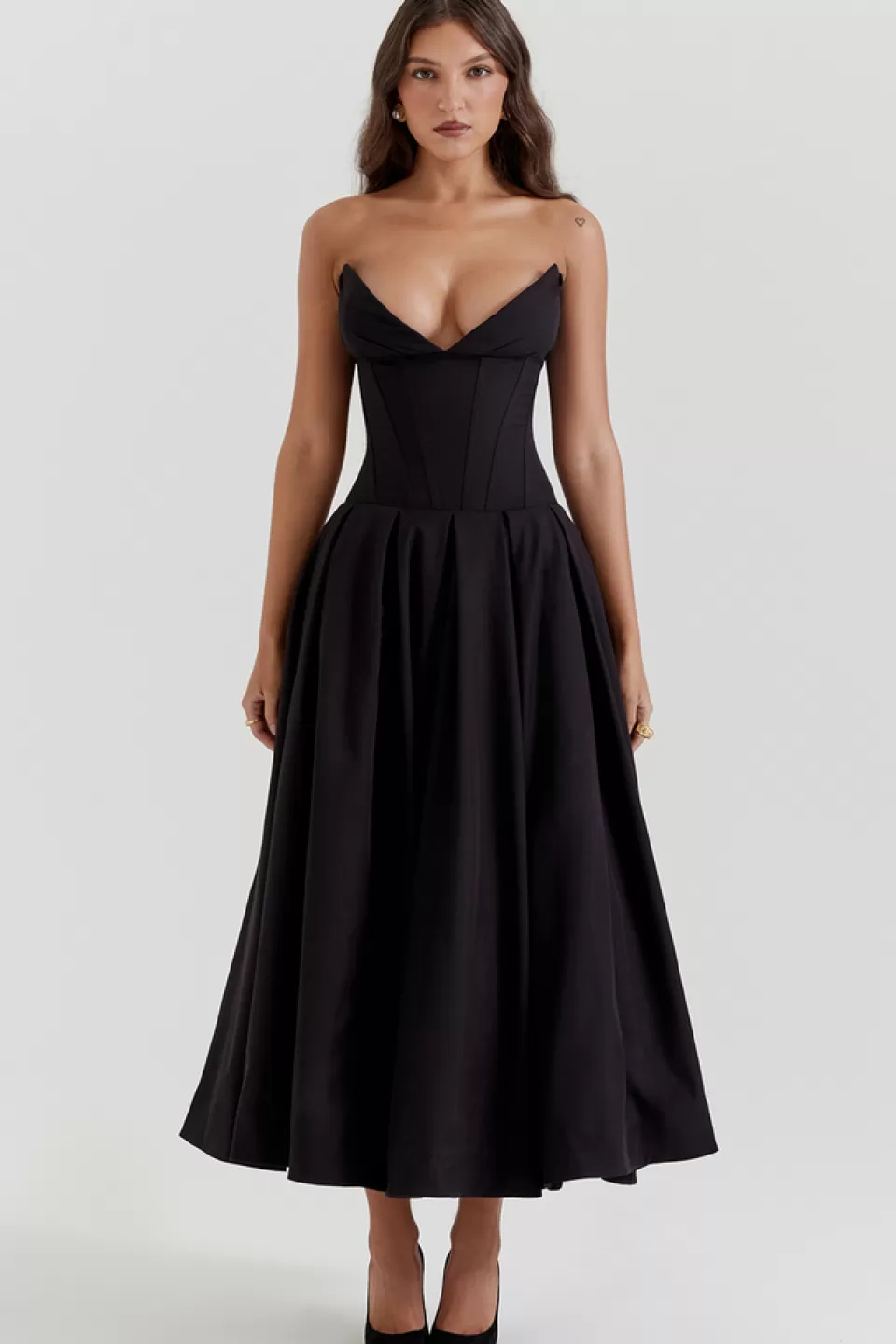 House of CB 'Lady' Black Strapless Midi Dress Store