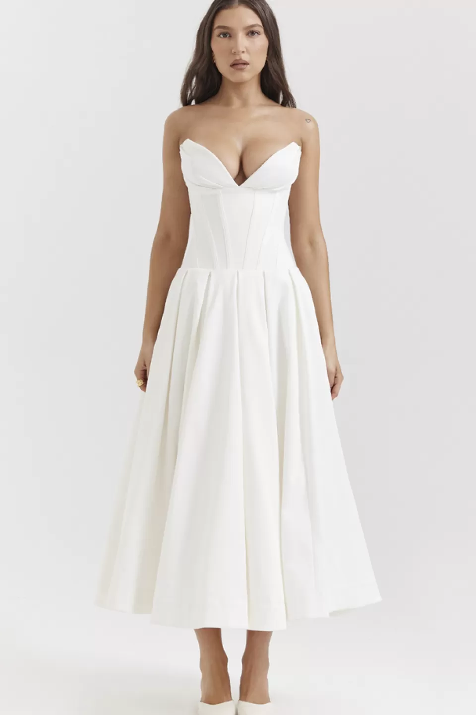 House of CB 'Lady' White Strapless Midi Dress Best