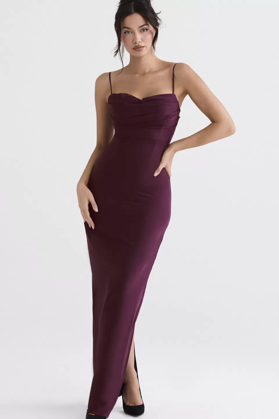 House of CB 'Lani' Merlot Corset Maxi Dress Best