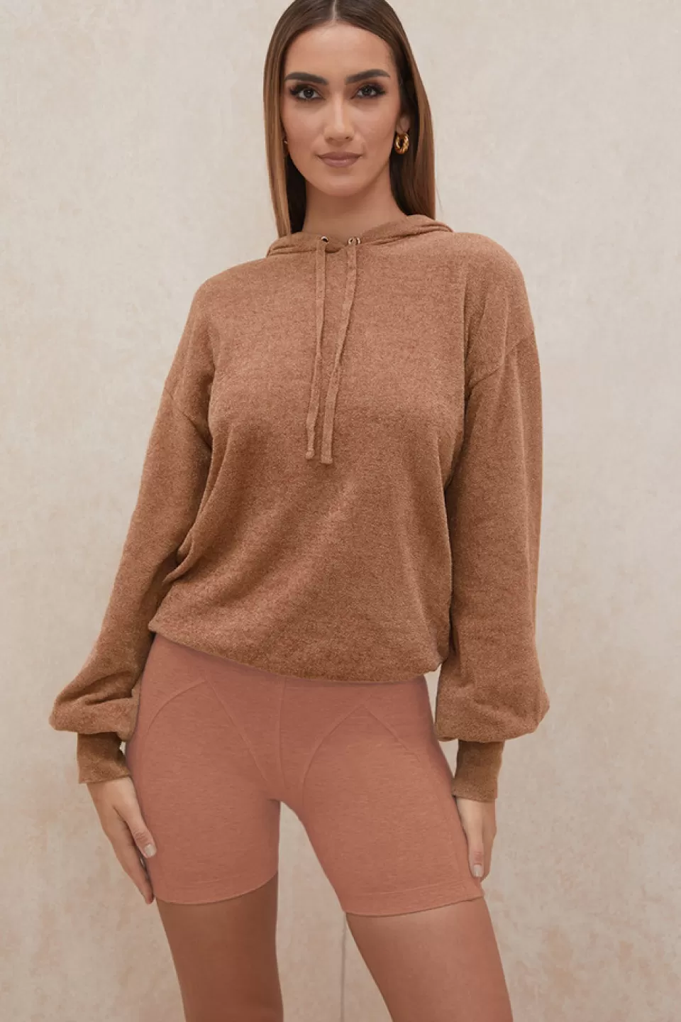 House of CB 'Lexi' Toffee Slouchy Fit Hoodie Store