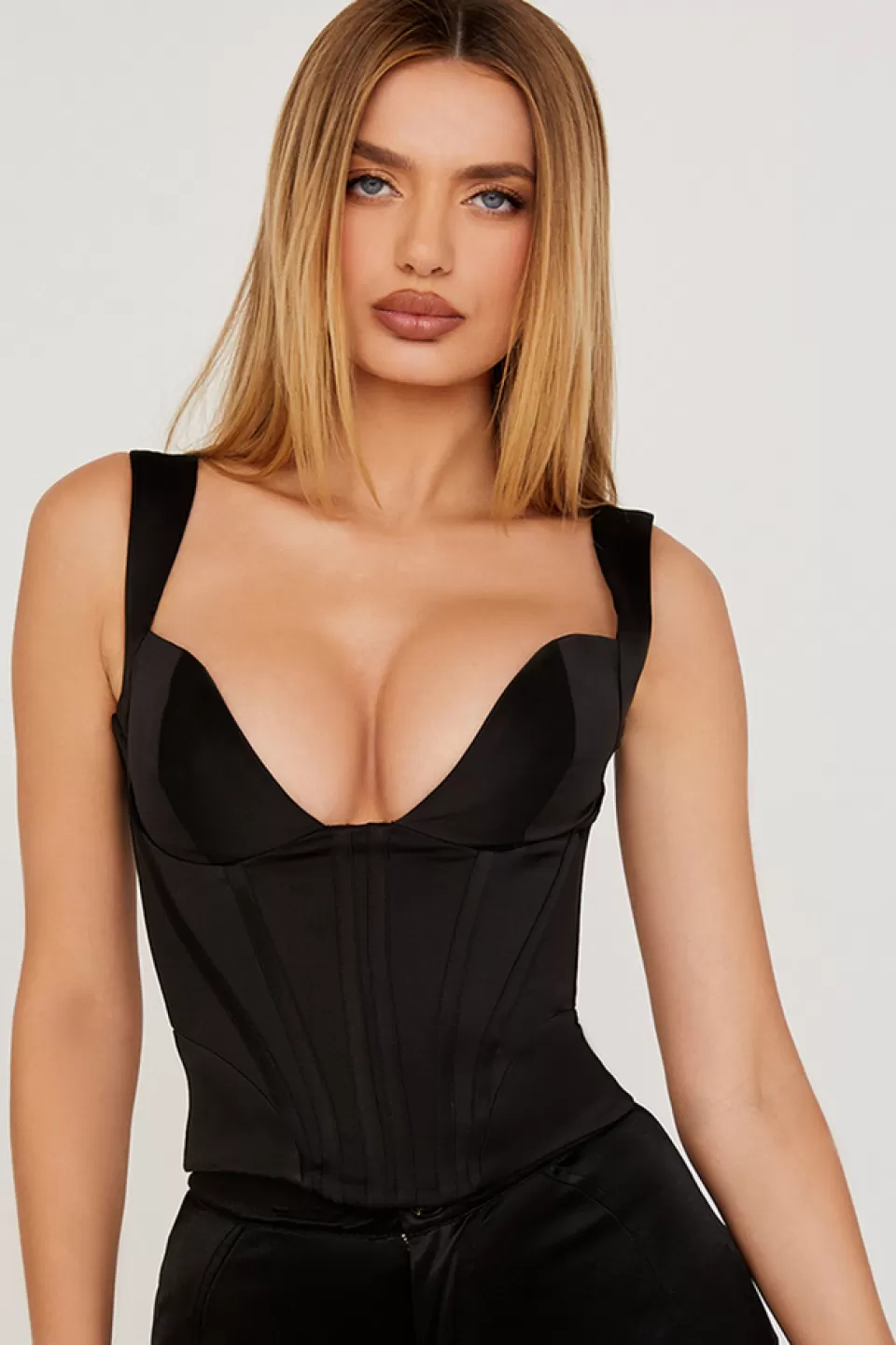 House of CB 'Liberty' Black Satin Corset Online