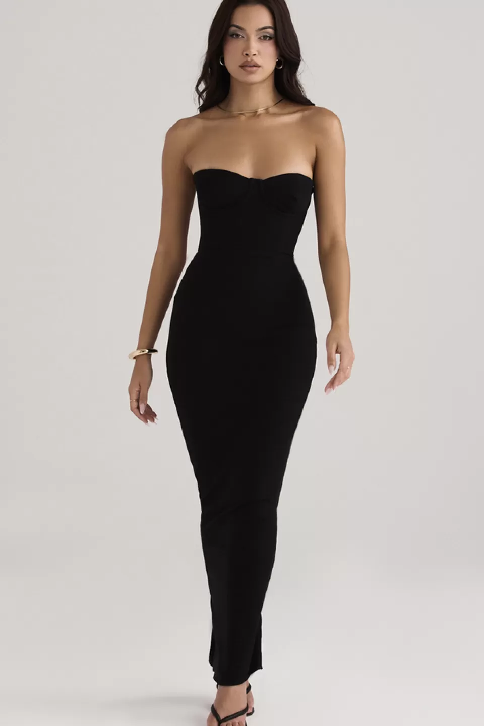 House of CB 'Lucia' Black Strapless Corset Maxi Dress Store