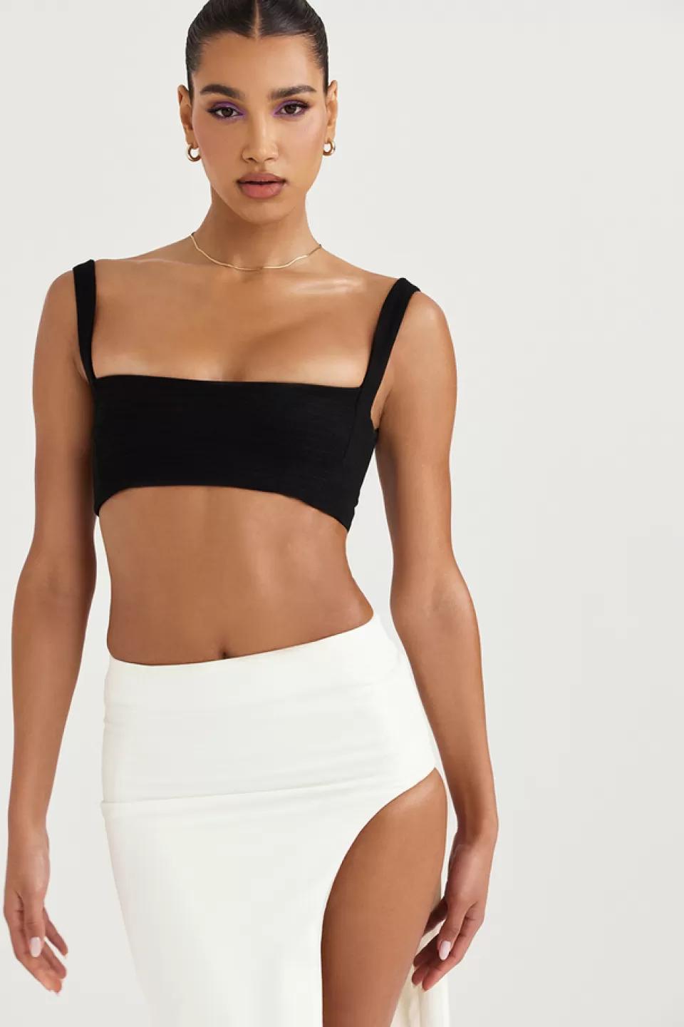 House of CB 'Luciana' Black Pleated Bandeau Top Fashion