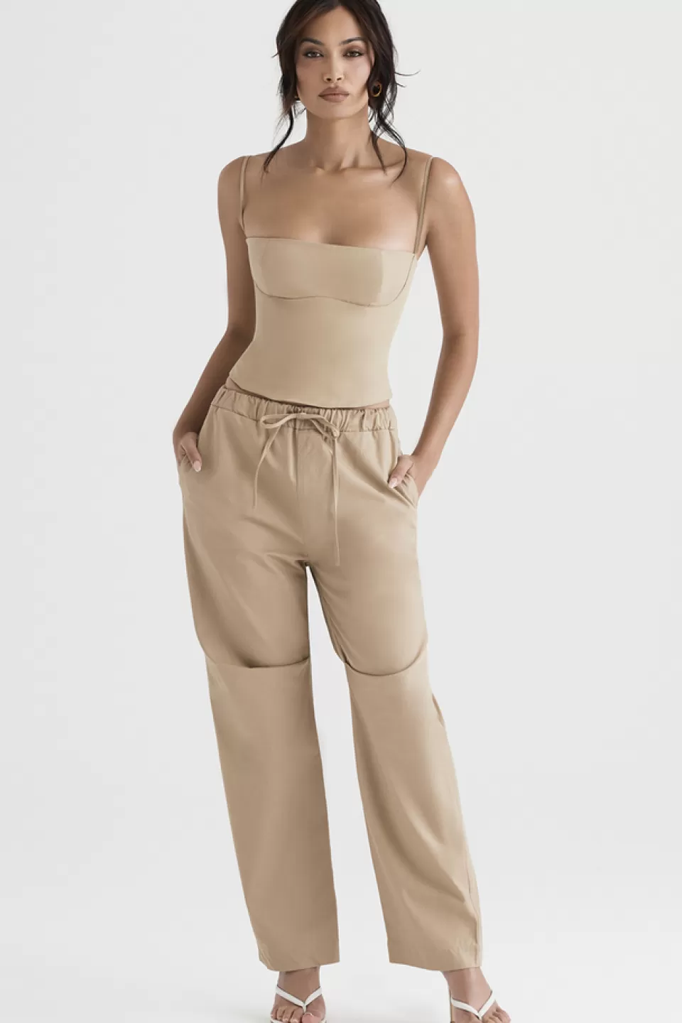 House of CB 'Luna' Camel Cargo Trousers Online