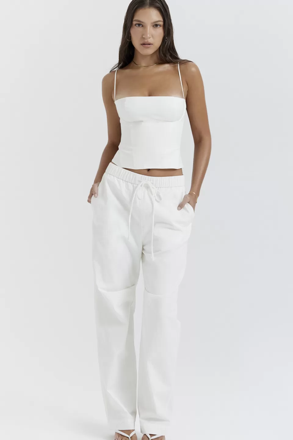 House of CB 'Luna' White Cargo Trousers Fashion