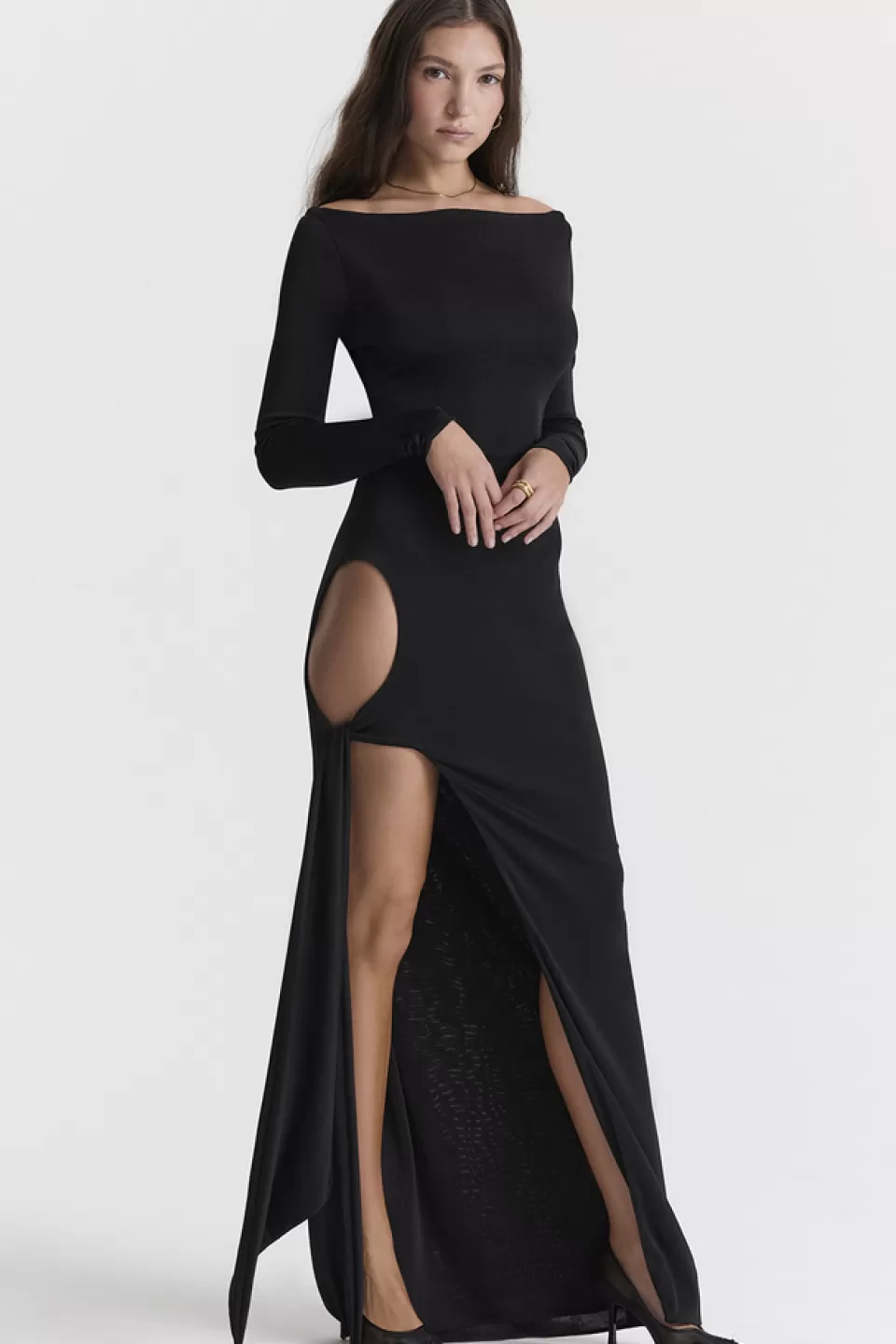 House of CB 'Marella' Black Cutout Maxi Dress Best Sale