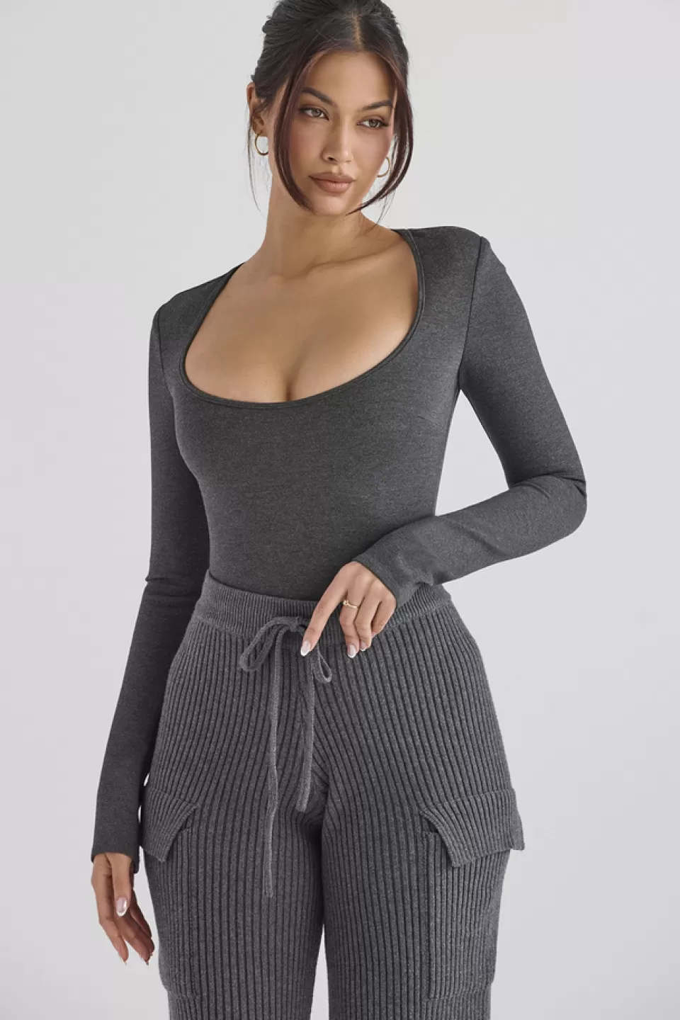 House of CB 'Marianna' Charcoal Loungewear Bodysuit Online