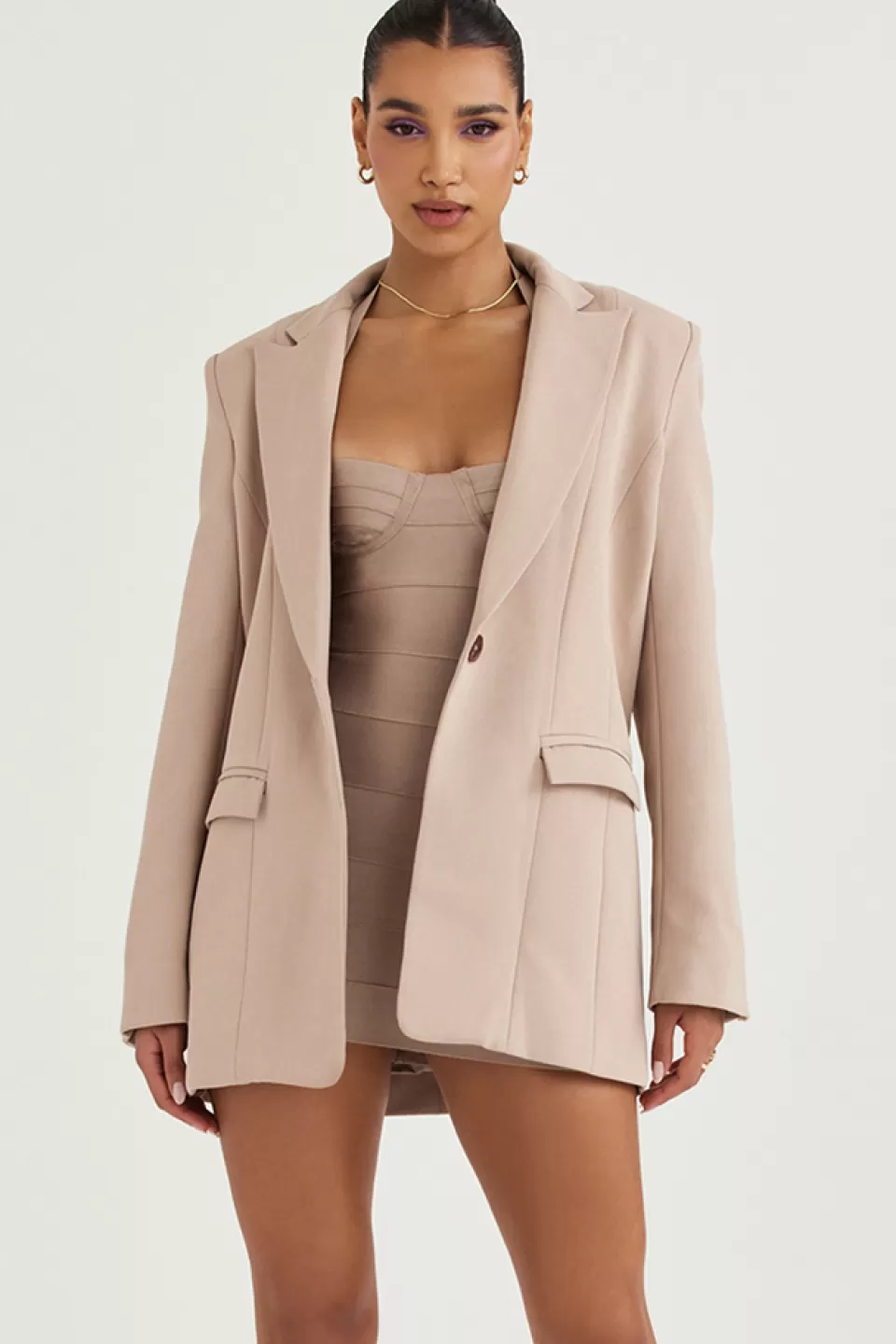 House of CB 'Marta' Latte Oversized Blazer Online