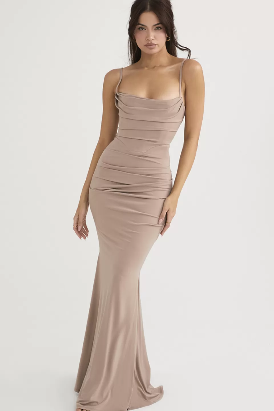 House of CB 'Milena' Almond Jersey Corset Maxi Dress Best