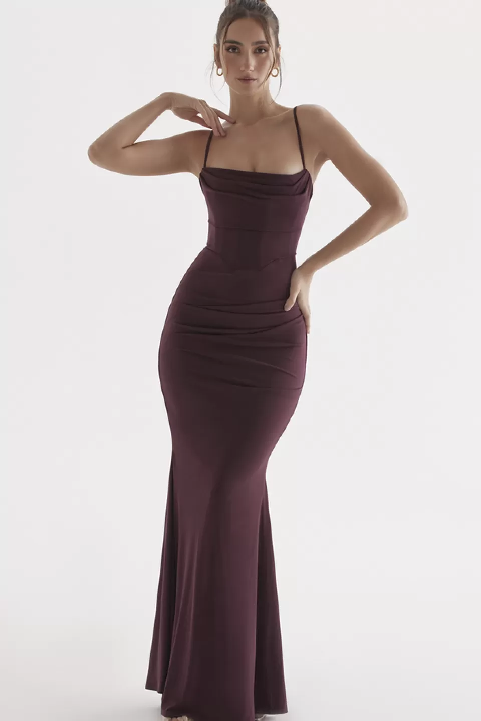 House of CB 'Milena' Dark Cherry Corset Maxi Dress Best