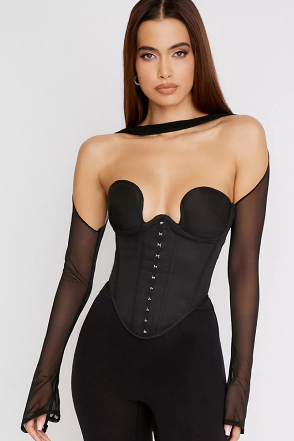 House of CB 'Mina' Black Structured Corset Cheap