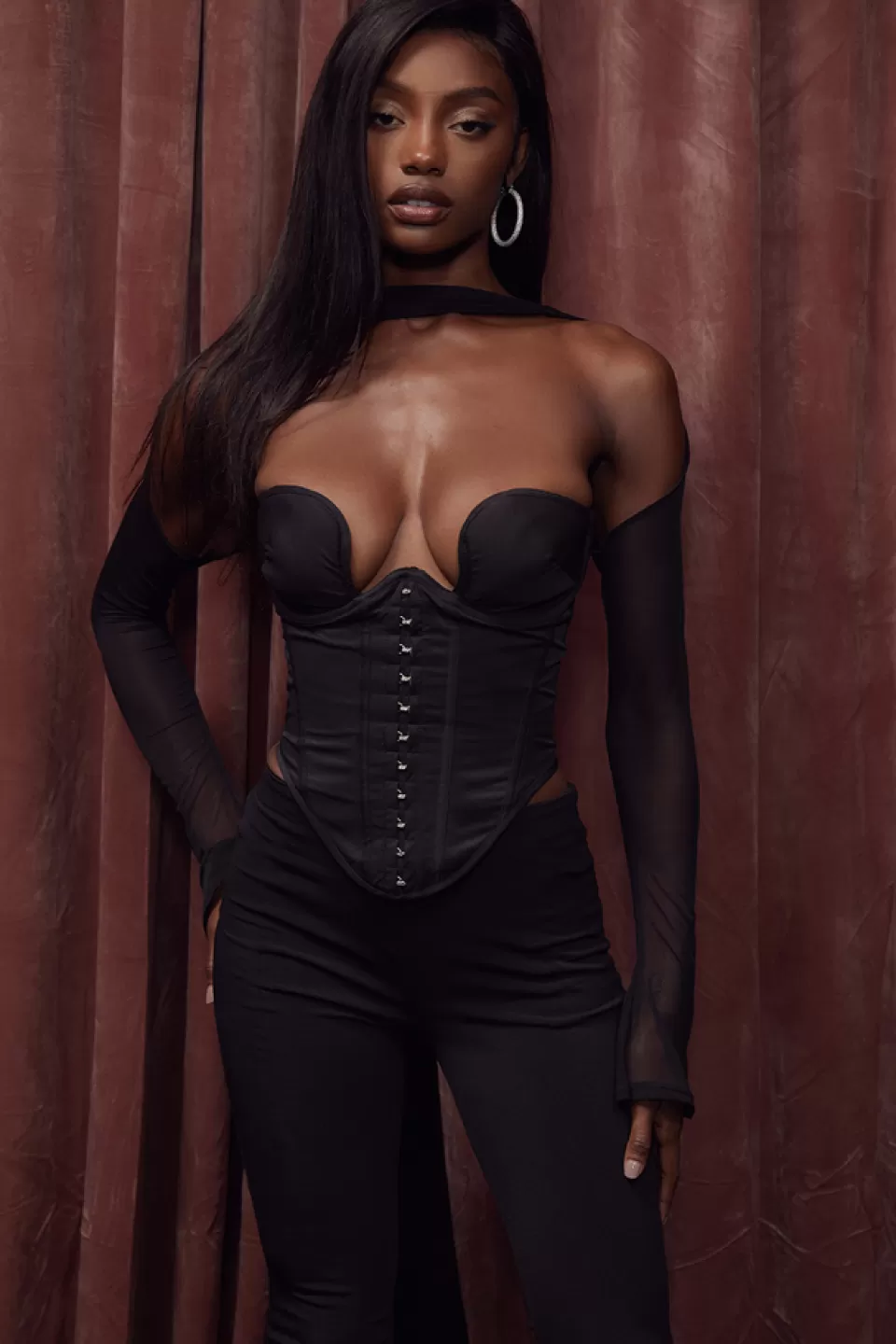 House of CB 'Mina' Black Structured Corset Cheap