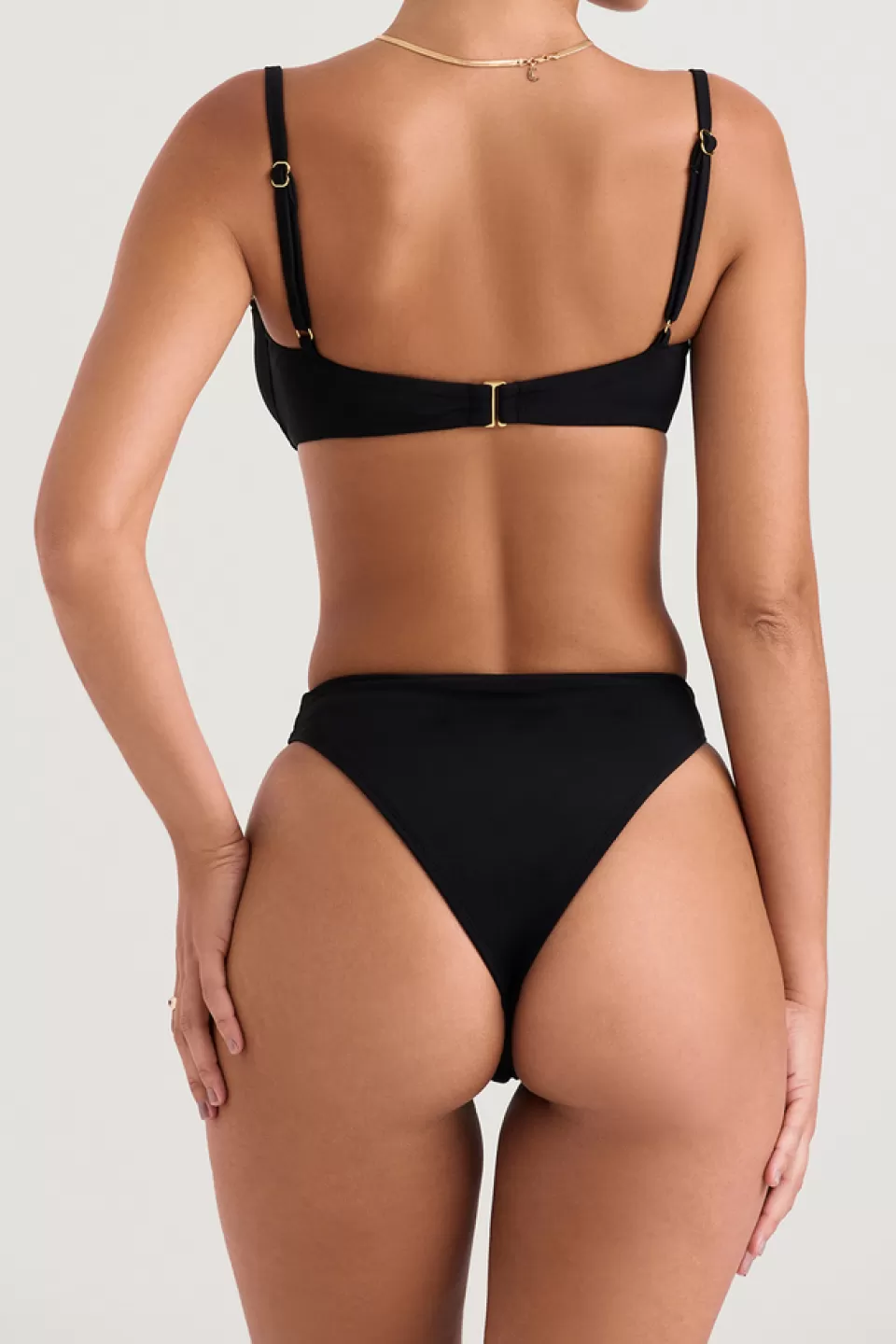 House of CB 'Mykonos' Black High Waist Bikini Bottom Hot