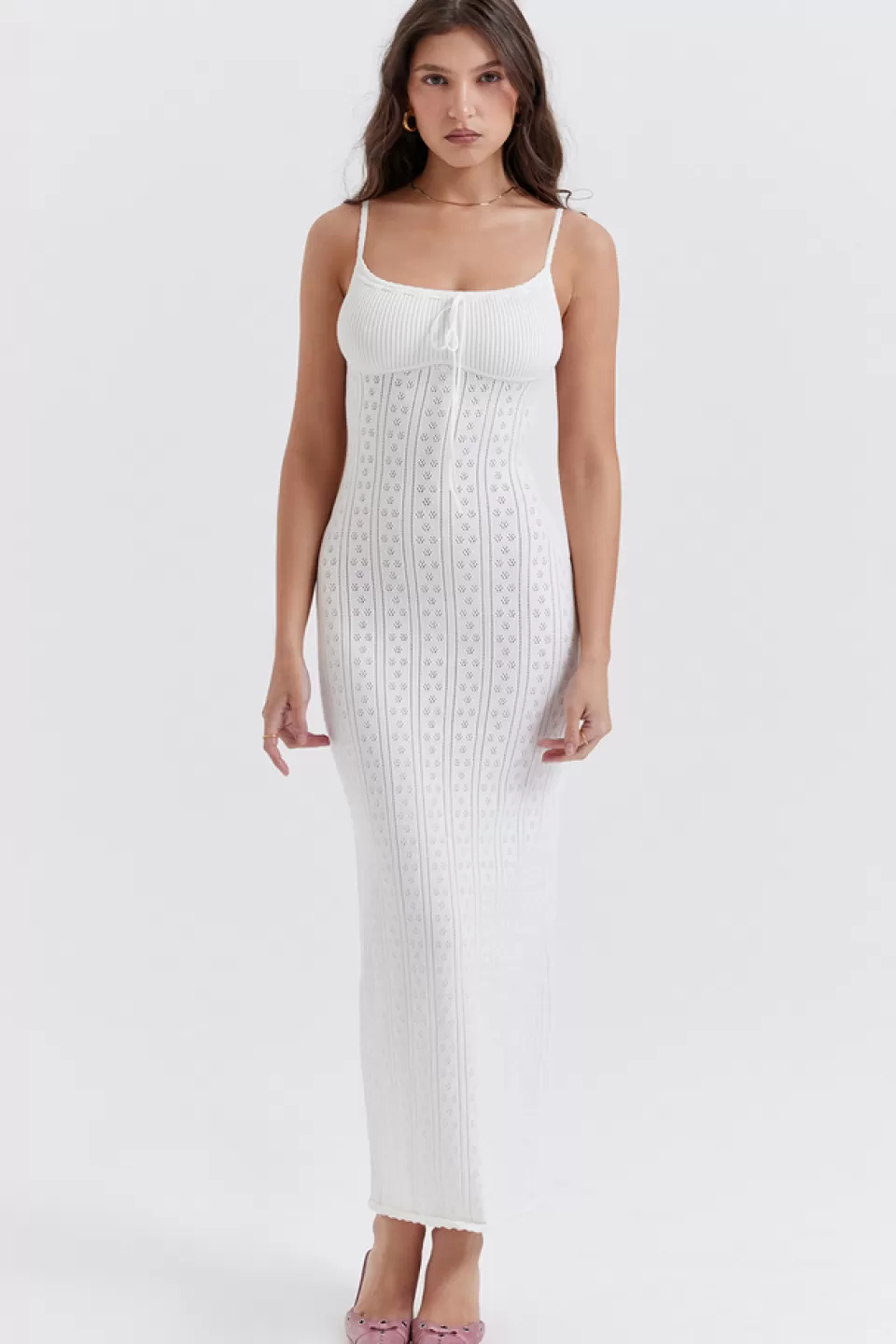 House of CB 'Myla' White Knit Maxi Dress Cheap