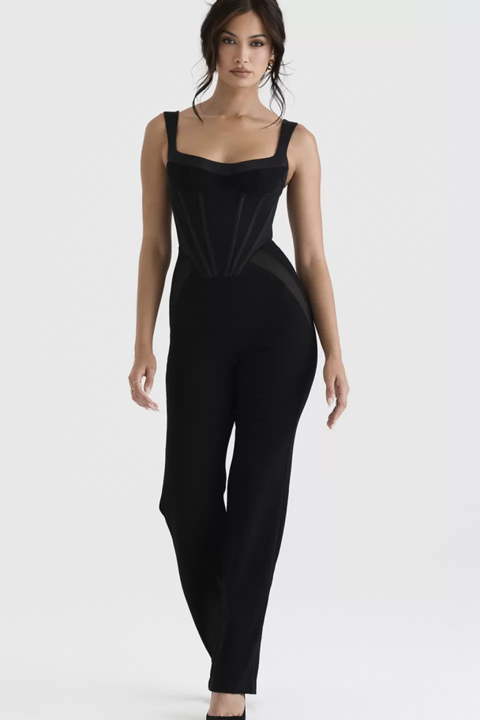 House of CB 'Mylene' Black Corset Jumpsuit New