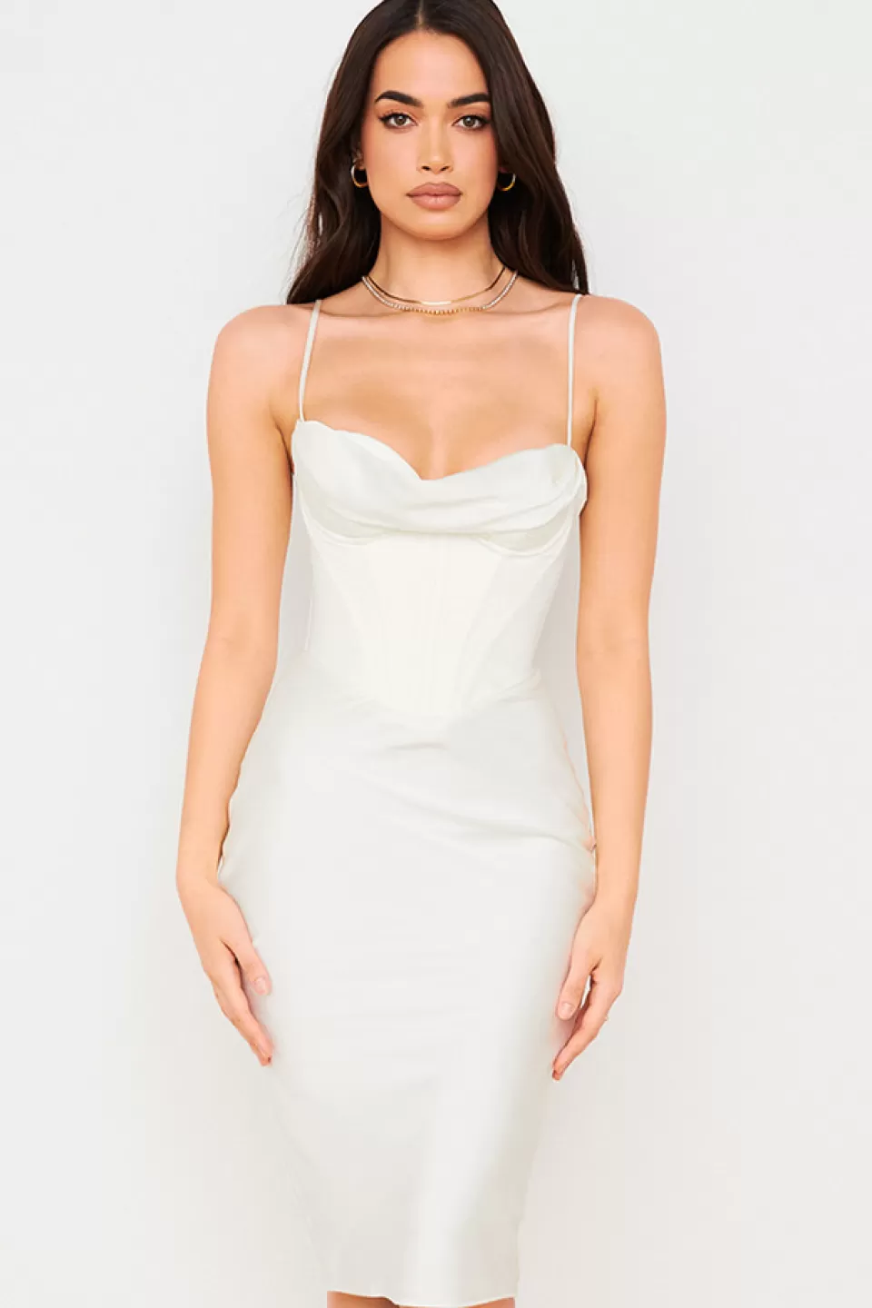 House of CB 'Myrna' Ivory Corset Slip Dress Cheap